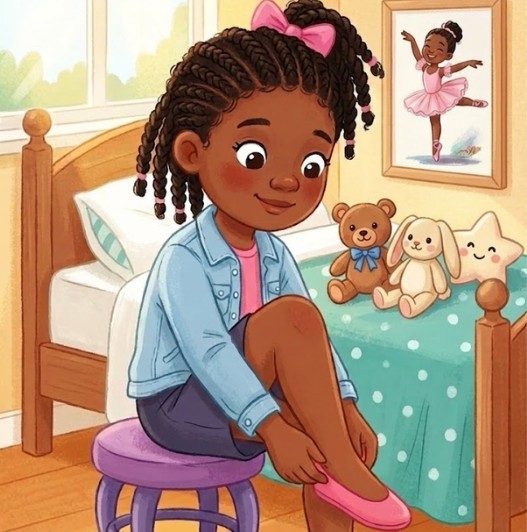 lil sis putting on shoes